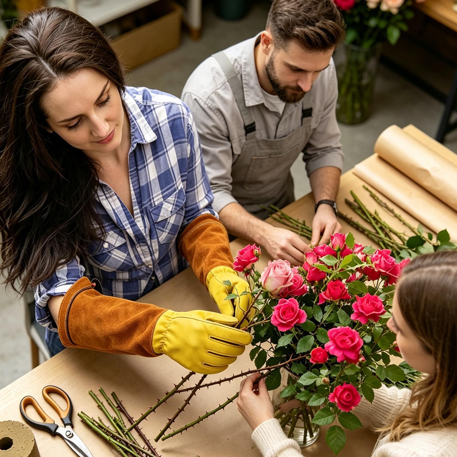 Garden Gloves Thorn Proof - Rękawice ogrodnicze skórzane oddychające odporne na