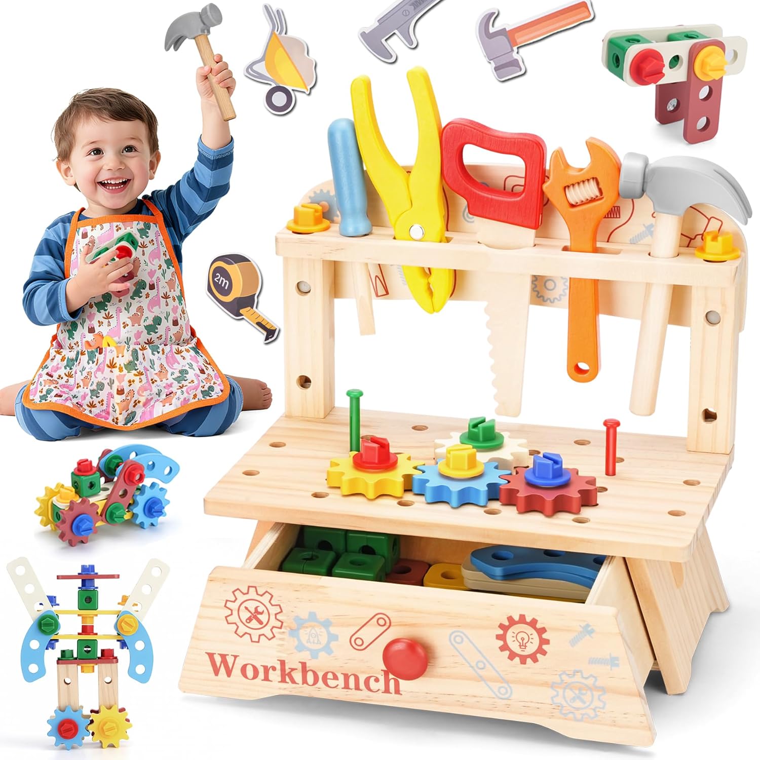 Drewniana warsztatka narzędzio – Gardening Tools For Toddlers recenzja i cena