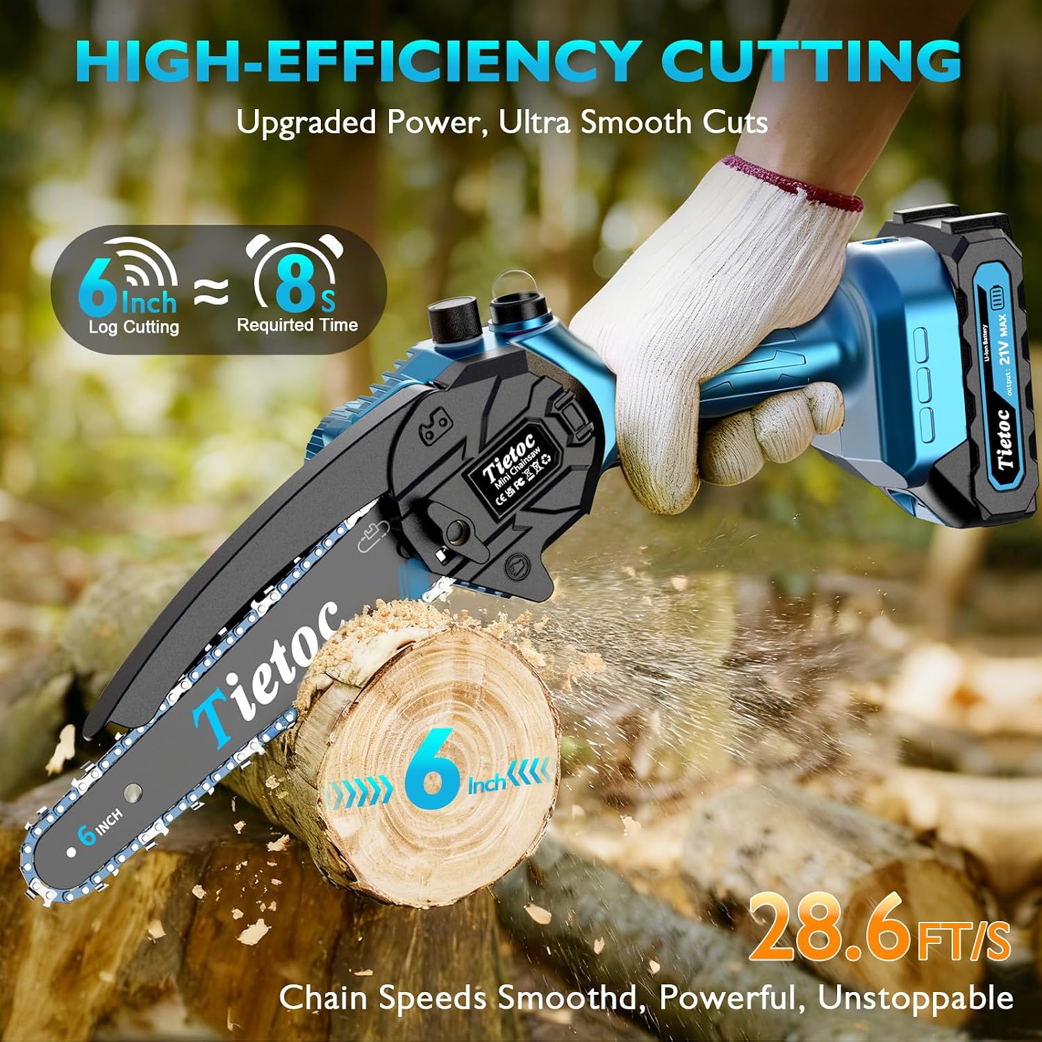 Mini pilarka łańcuchowa, 6-cal – Gardening Tools Battery Powered recenzja i cena