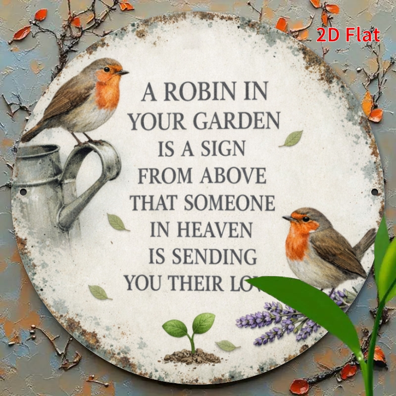 Metalowy znak 2D Robin Garden  – Gardening Tools Store recenzja i cena