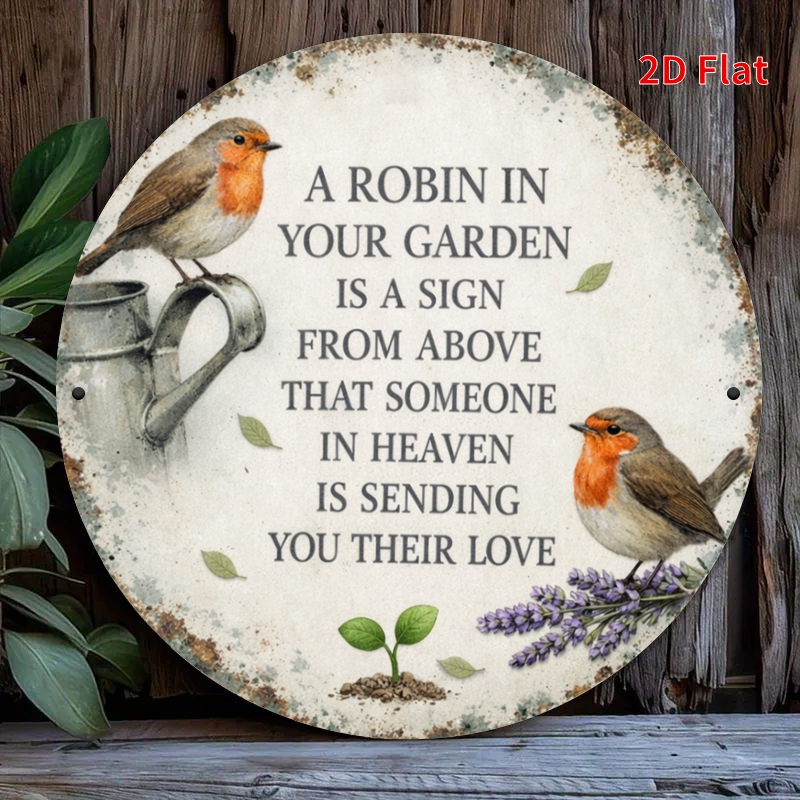 Metalowy znak 2D Robin Garden  – Gardening Tools Store recenzja i cena